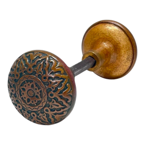 1890s Antique American Bronze Door Knobs - A Pair