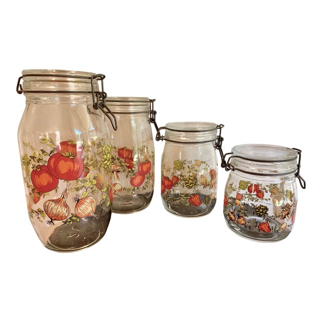 Vintage Arc Niveau De Remplissage Kitchen Canisters Set Of 4