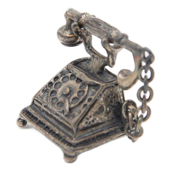 Miniature Silver Landline Telephone For Sale