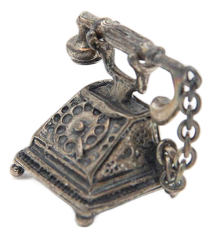 Miniature Silver Landline Telephone