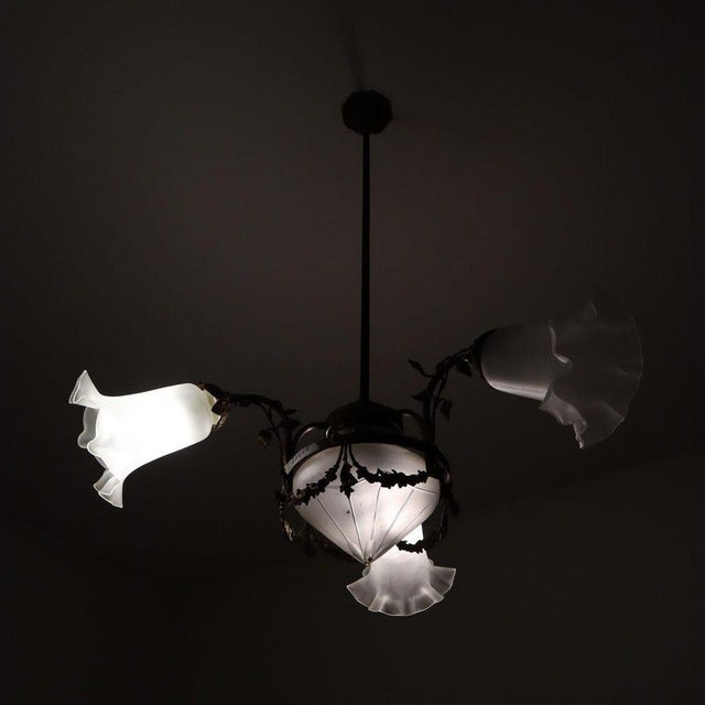 Liberty Chandelier in Metal and Glass For Sale - Image 9 of 10