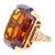 Art Deco 98.96 Carat Emerald Cut Citrine in 14k Yellow Gold Retro Ring, Size 5 For Sale - Image 3 of 5