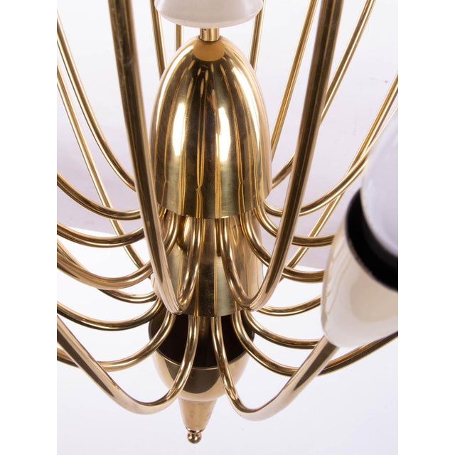 Austrian Monumental Sputnik Chandelier in Enamel & Brass from Kalmar, 1950s For Sale - Image 6 of 11