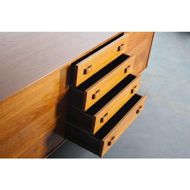 Low Profile Danish Modern Mobler Teak Credenza For Sale - Image 9 of 11