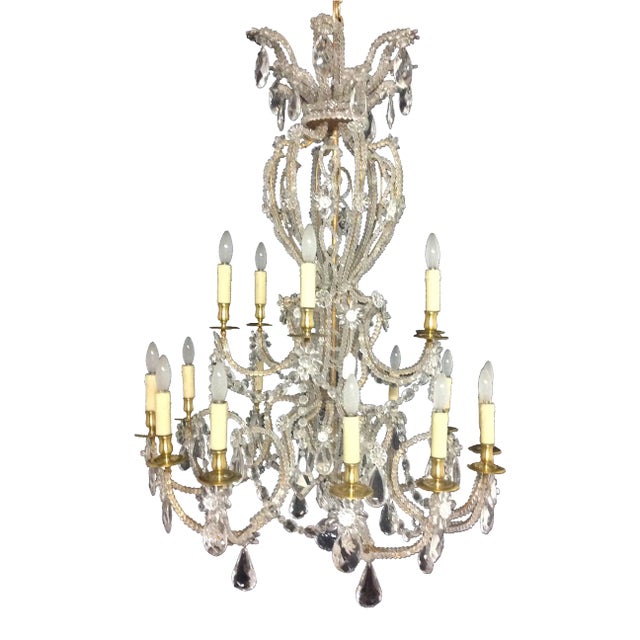 Vintage 1970s Maison Bagues Beaded Arm Chandelier For Sale