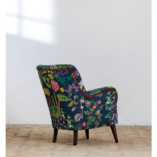 Armchair in Upholstery by Gocken Jobs, 1950s, in Restored conditions. Designed 1950 to 1959
