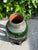Vintage Signed Safi Tensift Moroccan Green Glazed Pottery Vase With Metal Mounts For Sale - Image 4 of 10