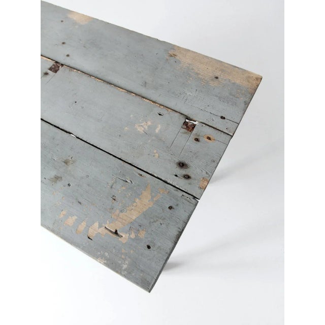 Gray Antique Farmhouse Table For Sale - Image 8 of 13