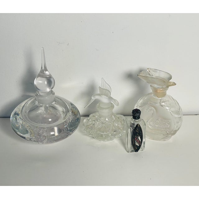 Set of 4, Vintage Crystal Glass Perfume Bottles For Sale - Image 11 of 11