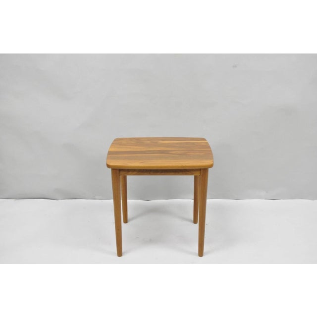 Contemporary Mid Century Danish Modern Style Small Teak Drinks Side Table For Sale - Image 13 of 14