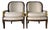 Vintage French Empire Style Swan Armchairs With Gilded Carved Arms – A Pair For Sale