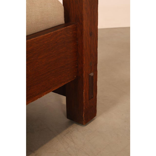Antique Gustav Stickley No. 208 Arts And Crafts Mission Oak Settle For Sale - Image 10 of 18