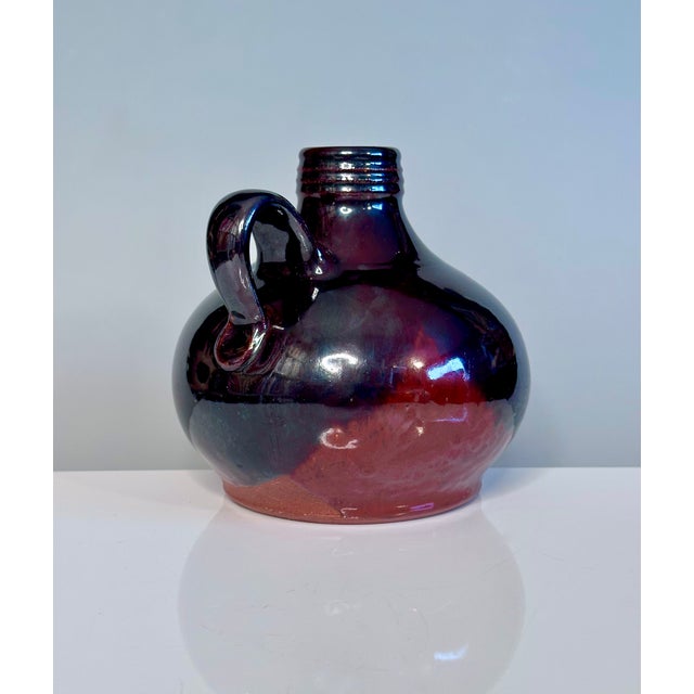 Brown Studio Ceramic Art Jug Vase from Helma Klett, Germany, 1950s For Sale - Image 8 of 11