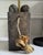 Vintage Egyptian Revival Griffin Sphinx Table Lamp With Black Metal Shade For Sale - Image 4 of 10