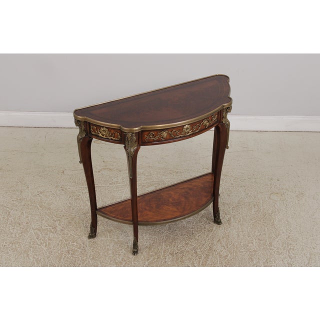 Queen Anne Theodore Alexander 2 Tier Rams Head Demilune Console For Sale - Image 3 of 18