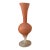 Vintage Italian-Style Pink Opaline Glass Trumpet Vase With Iridescent Pedestal For Sale