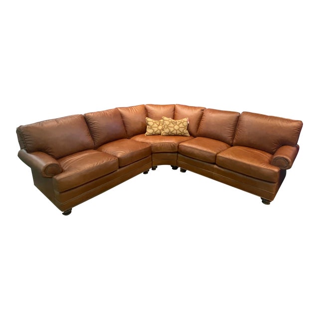 Modern Leathercraft Brown Leather Sectional Chairish