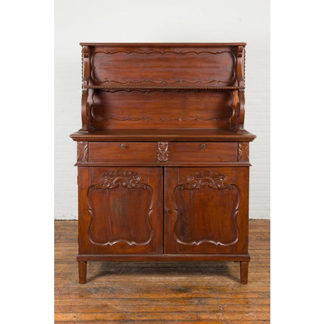 Brown Early 20th Century Indonesian Display Cabinet with Shelves, Drawers and Doors For Sale - Image 8 of 13