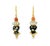 Mid-Century Modern Mid 20th Century Pair of 18k Gold Enamel Black Coral Amour Americana Drop Estate Earrings For Sale - Image 3 of 4