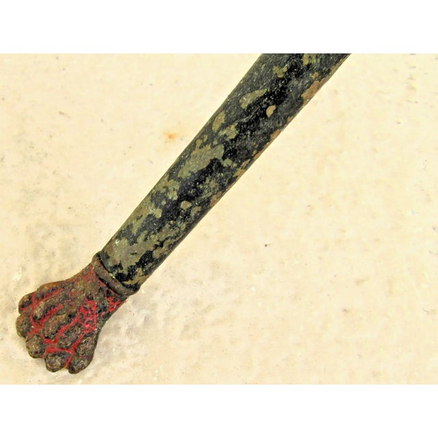 19th Century American Cast Iron Marble Top Lamp Plant Stand For Sale - Image 4 of 9