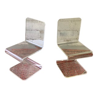 Mid Century Modern Lucite Chairs, a Pair For Sale