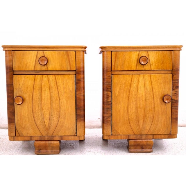 Vintage Polish Art Deco Nightstands, 1940s, Set of 2 For Sale - Image 10 of 13