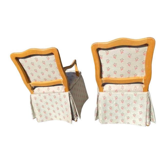 Quick Hits Pair of French Provincial style skirted side chairs or dining chairs Mid-20th century American craftsmanship...