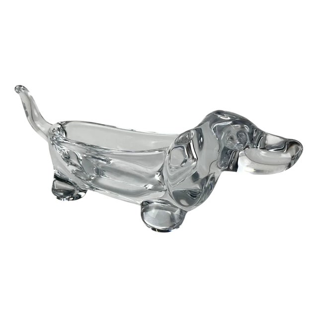 Crystal Dachshund Trinket Dish, 1960s For Sale