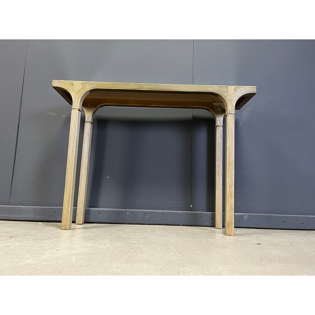 Hollywood Regency Mirrored and Gilt Wood Console from Deknudt, Belgium, 1970s For Sale - Image 3 of 10