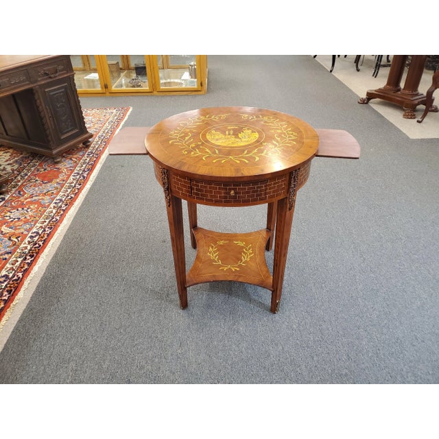 Vintage Round Inlaid Occasional / Side Table For Sale - Image 13 of 13