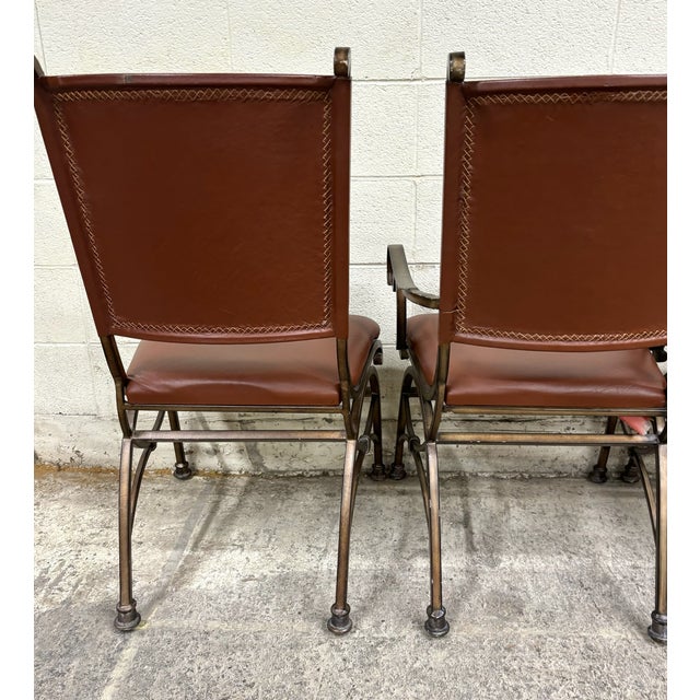 Brown Organic Modern Minimalist Southwestern Rustic Style Dining Chairs - Set of 4 For Sale - Image 8 of 12