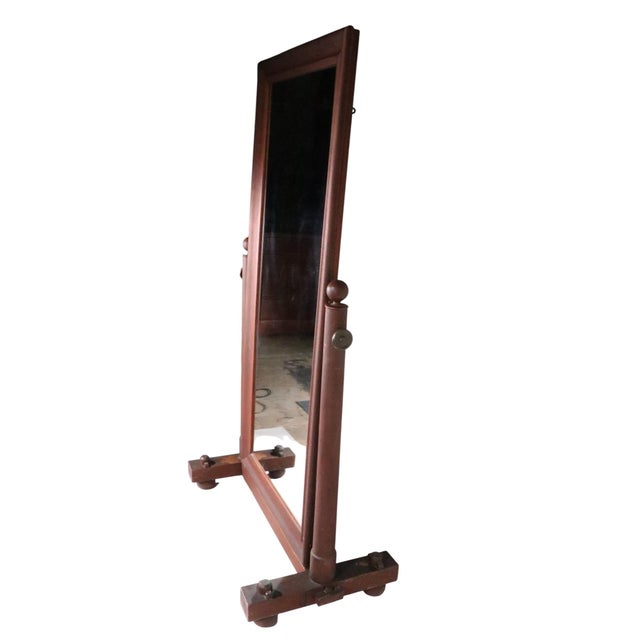 Arts and Crafts Style Full Length Cheval Dressing Mirror For Sale - Image 10 of 13