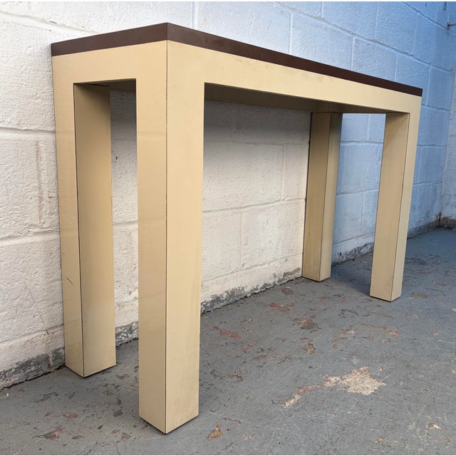 Vintage Two Tone Laminate Console Table For Sale In New York - Image 6 of 9