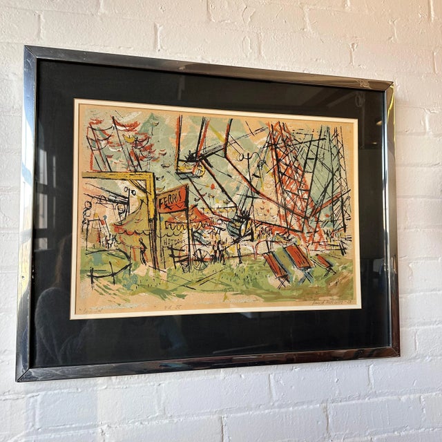 1950s Arnold Mesches “Carnival” 1957 Lithograph - Framed With Booklet For Sale - Image 5 of 5