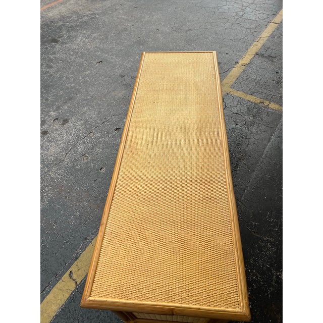 Late 20th Century Vintage Bamboo Media Console or Sideboard For Sale - Image 5 of 6