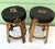 Clark Casual Furniture 1980s Rattan Bamboo Upholstered Bar Stools Black Aviary Embroidered Fabric - A Pair For Sale - Image 4 of 11