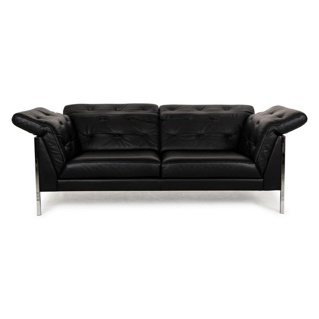 Leather Two-Seater Sofa Black from Wk Wohnen For Sale - Image 11 of 11