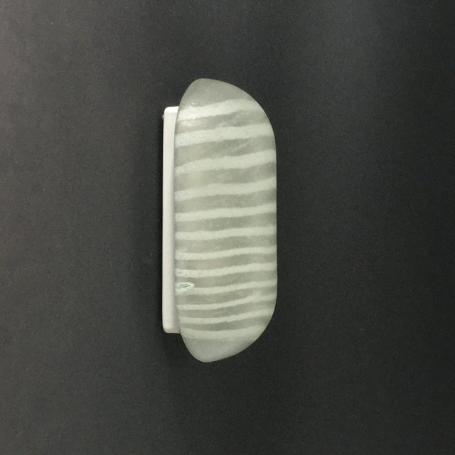 Mid-Century Modern Vintage Striped Glass Wall Lamps From Peill & Putzler, Germany, 1970s - a Pair For Sale - Image 3 of 7