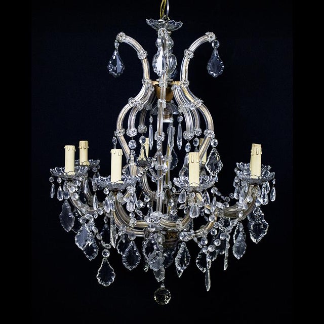 Glass Maria Teresa Chandelier with 8 Lights in Bohemian Crystal, 1950s For Sale - Image 7 of 11