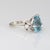 Modern 3.50ct Pear Cut Aquamarine Ring Vintage 14k White Gold Sz 6 Fine Jewelry For Sale - Image 3 of 6