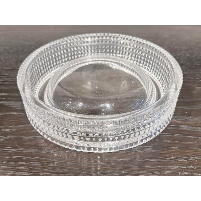 1960s Big Sale- Extremely Elegant Pair of Etched Glass Bowls or Ashtrays, 6.5” Dia. For Sale - Image 5 of 7