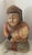 1980s Seated Asian Carved Wood Figure Holding Fish For Sale - Image 5 of 9