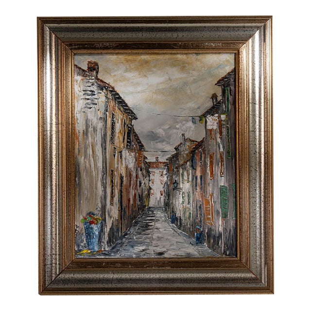Mid 20th Century France Brown Canvas Painting For Sale