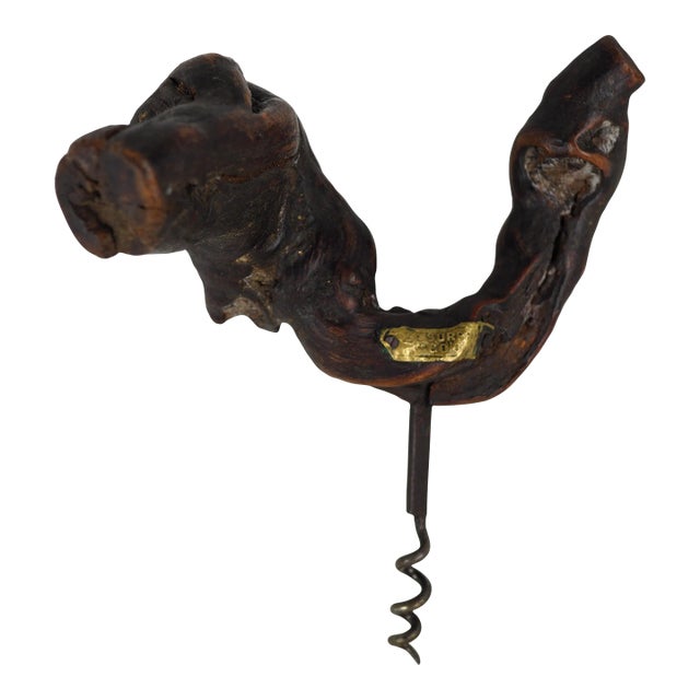 1940s French Grapevine Corkscrew With Brass Mark For Sale