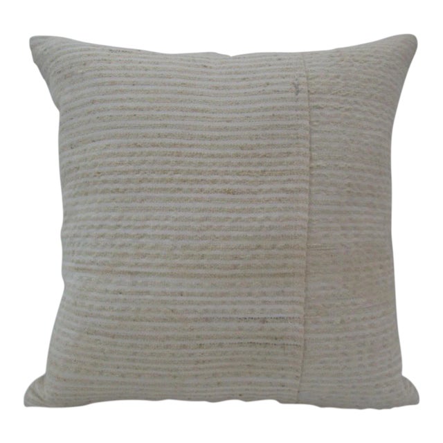 Handmade Beige Turkish Kilim Pillow Cover For Sale