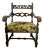 Late 19th Century Carved Oak + Tapestry Jacobean Armchair For Sale