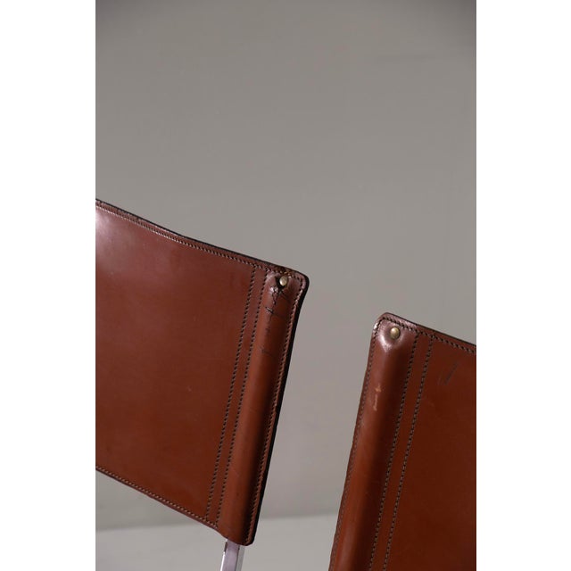 1960s Vintage Leather Chairs by Pierre Cardin, 1960, Set of 4 For Sale - Image 5 of 11