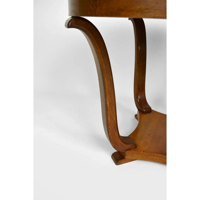 Art Deco Round Pedestal Table in Walnut Veneer, 1930s For Sale - Image 12 of 16