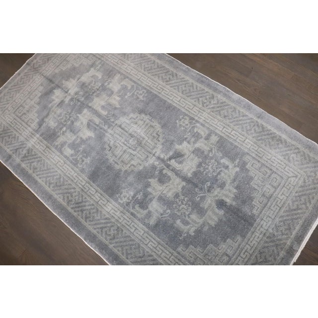 Chinese Chinese Misty Blue Gray Rug rug no.j4550 For Sale - Image 3 of 6