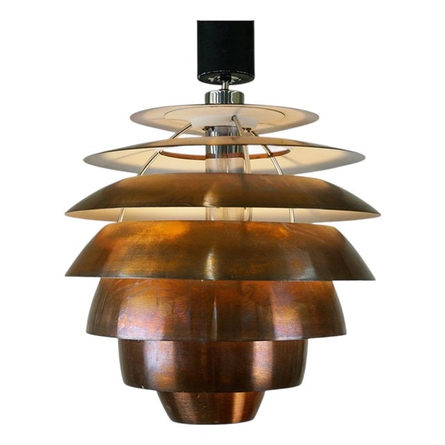 Mid-Century Modern Italian Copper and Metal Pendant Light from Stilnovo, 1960s For Sale